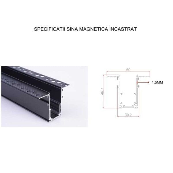 SINA MG 1009 2M INCASTRAT MAGNET PENTRU PROIECTOARE MAGNETIC NEGRU