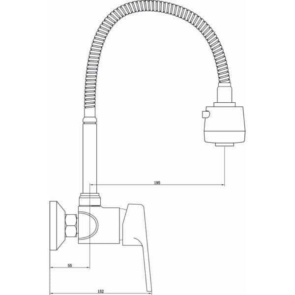 BATERIE BUCATARIE PERETE PIPA FLEXIBILA Q-19 SANQ - imagine 2